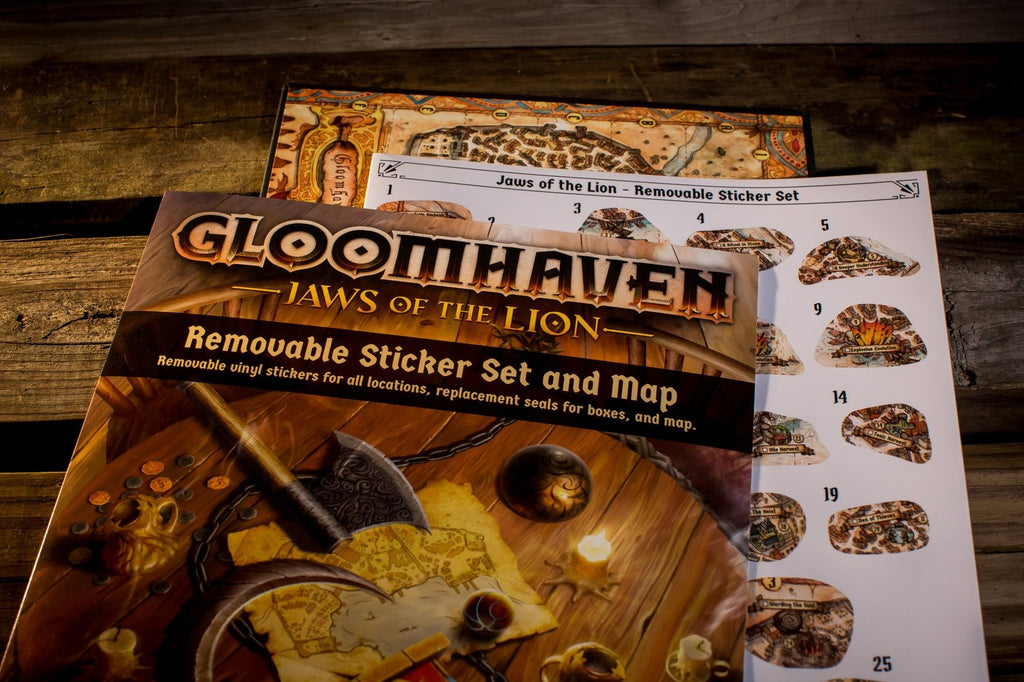 Gloomhaven: Jaws of the Lion Removable Sticker Set and Map