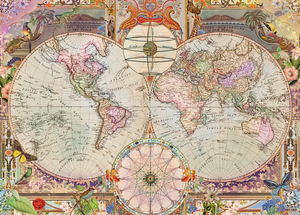 Around the Globe: Antique World Map (1000pc Jigsaw)