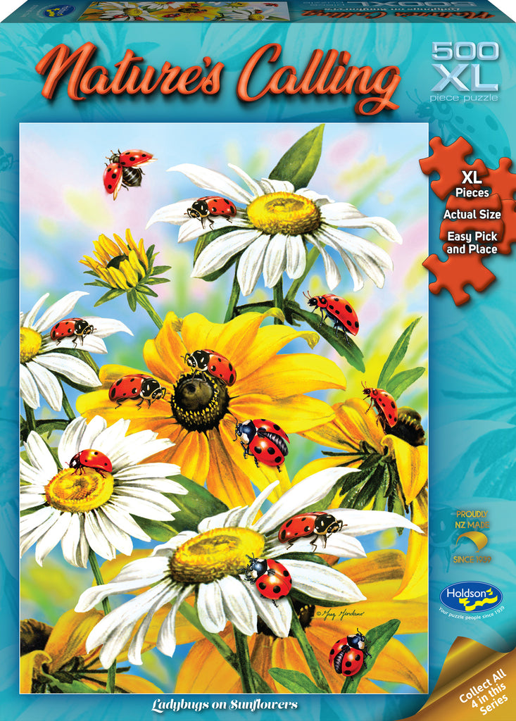 Nature's Calling: Ladybugs on Sunflower (500pc Jigsaw)