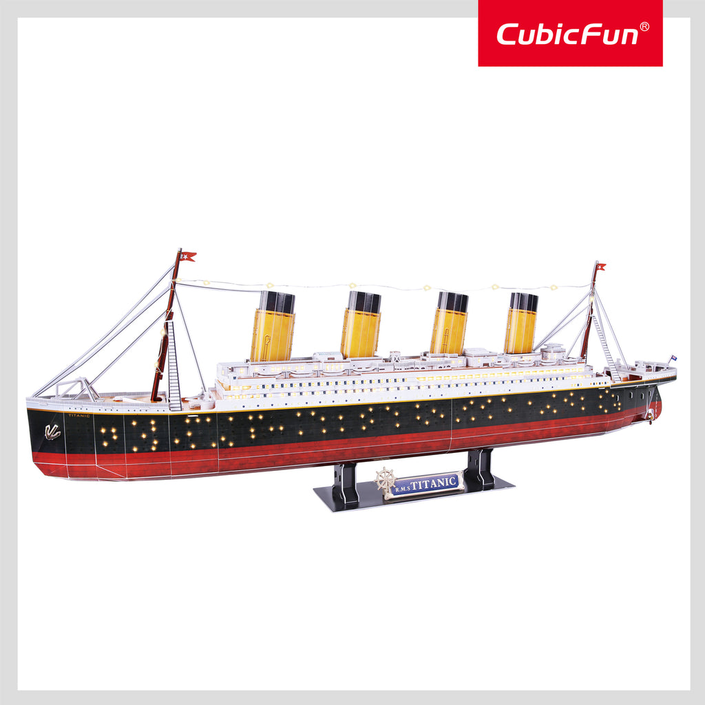 3D Puzzle: Titanic (Large) w/ LED Lights (266pc)