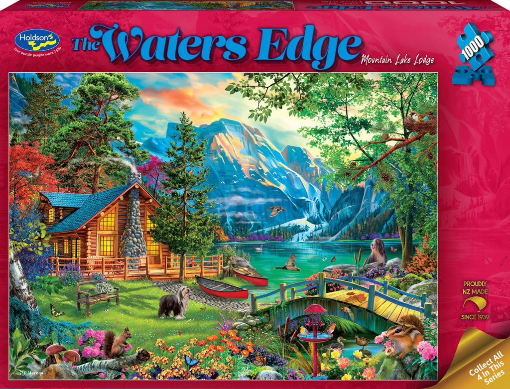 The Water's Edge: Mountain Lake Lodge (1000pc Jigsaw)