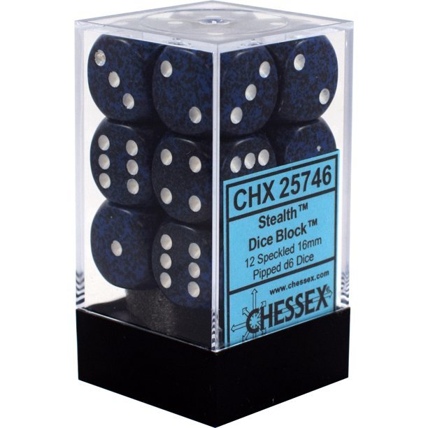 Chessex: Speckled 16mm D6 Block - Stealth