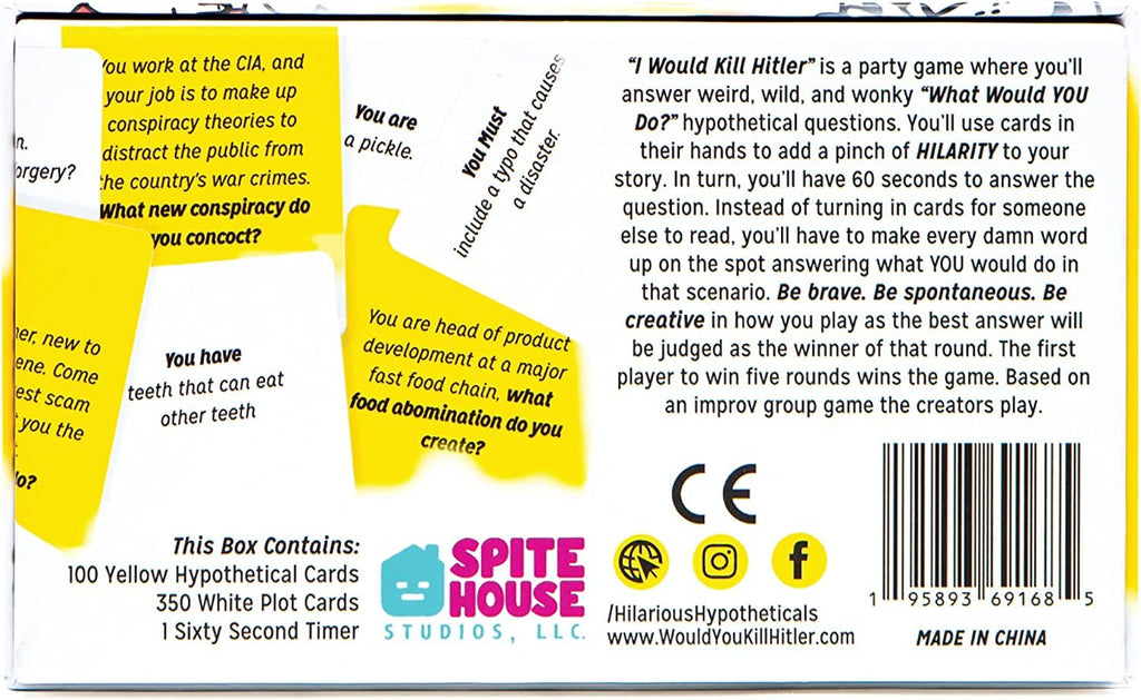 "I Would Kill Hitler" A Party Game of Hilarious Hypotheticals