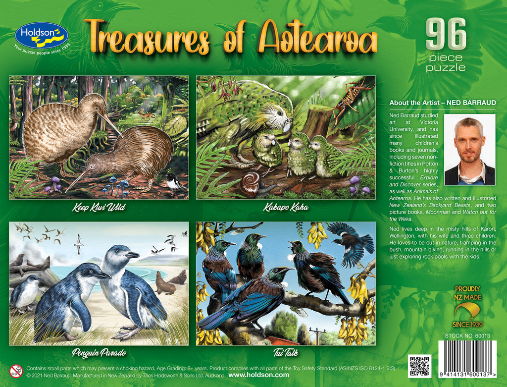 Holdson: Treasures of Aotearoa - Frame Tray Puzzles, Series 1 (4x96pc)