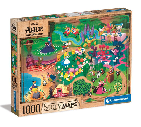 Clementoni: Story Maps - Disney's Alice in Wonderland (1000pc Jigsaw)