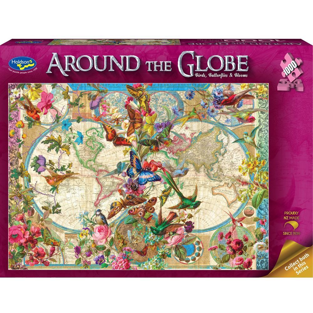 Around the Globe: Birds, Butterflies & Blooms (1000pc Jigsaw)