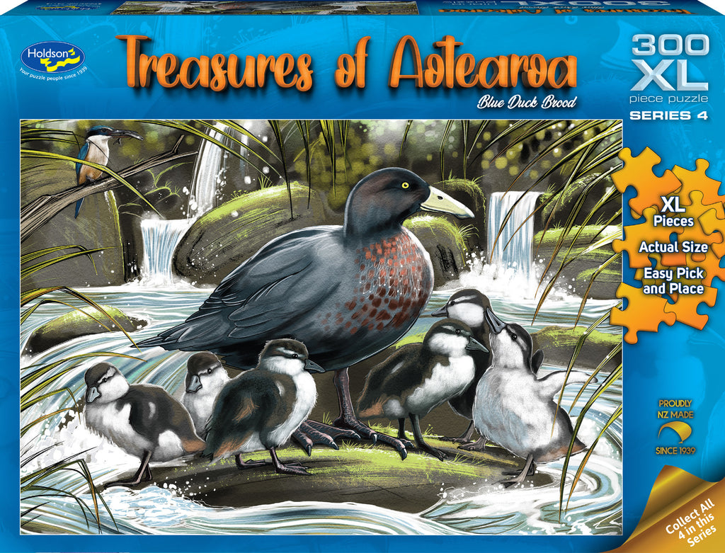 Treasures of Aotearoa: Blue Duck Brood (300pc Jigsaw)