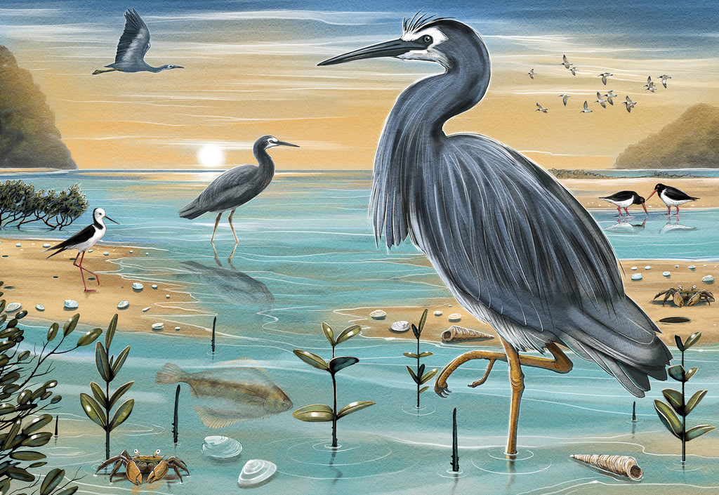 Treasures of Aotearoa: Heron's Strut (300pc Jigsaw)