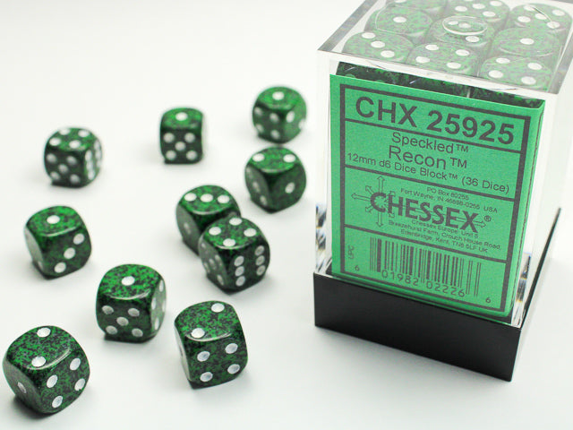 Chessex Dice Sets: Recon Speckled 12mm d6 (36)