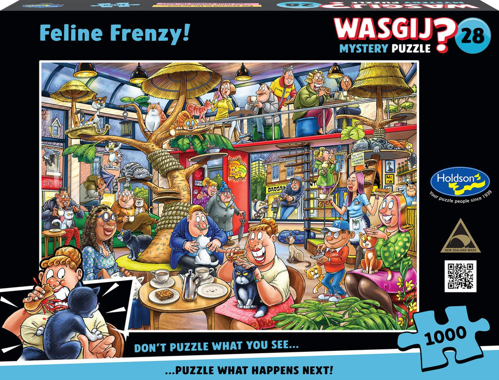 Wasgij Mystery #28: Feline Frenzy Puzzle (1000pc Jigsaw)