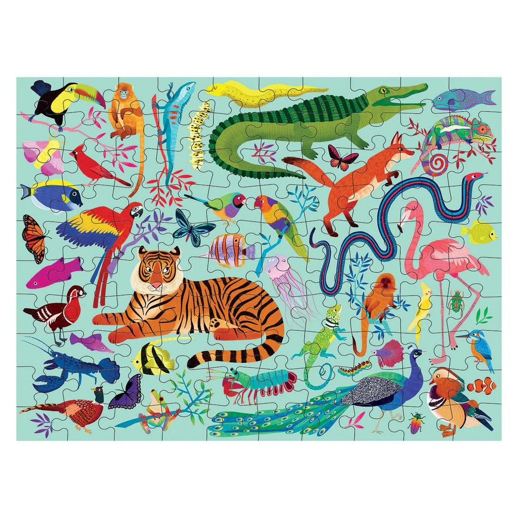Mudpuppy: Animal Kingdom - Double-Sided Puzzle (100pc Jigsaw)