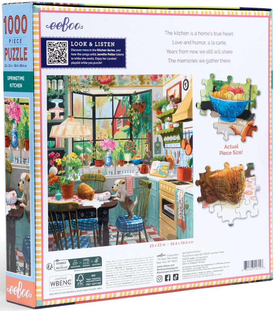 eeBoo: Springtime Kitchen - Square Puzzle (1000pc Jigsaw)