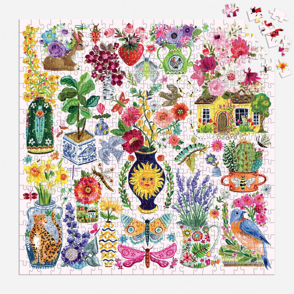 Galison: August Wren Buzzy Bouquets - 500 Piece Puzzle