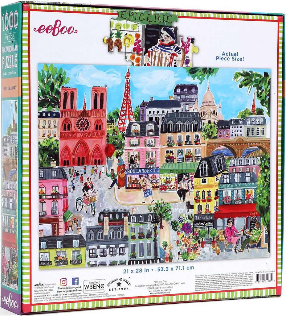 eeBoo: Paris In A Day (1000pc Jigsaw)