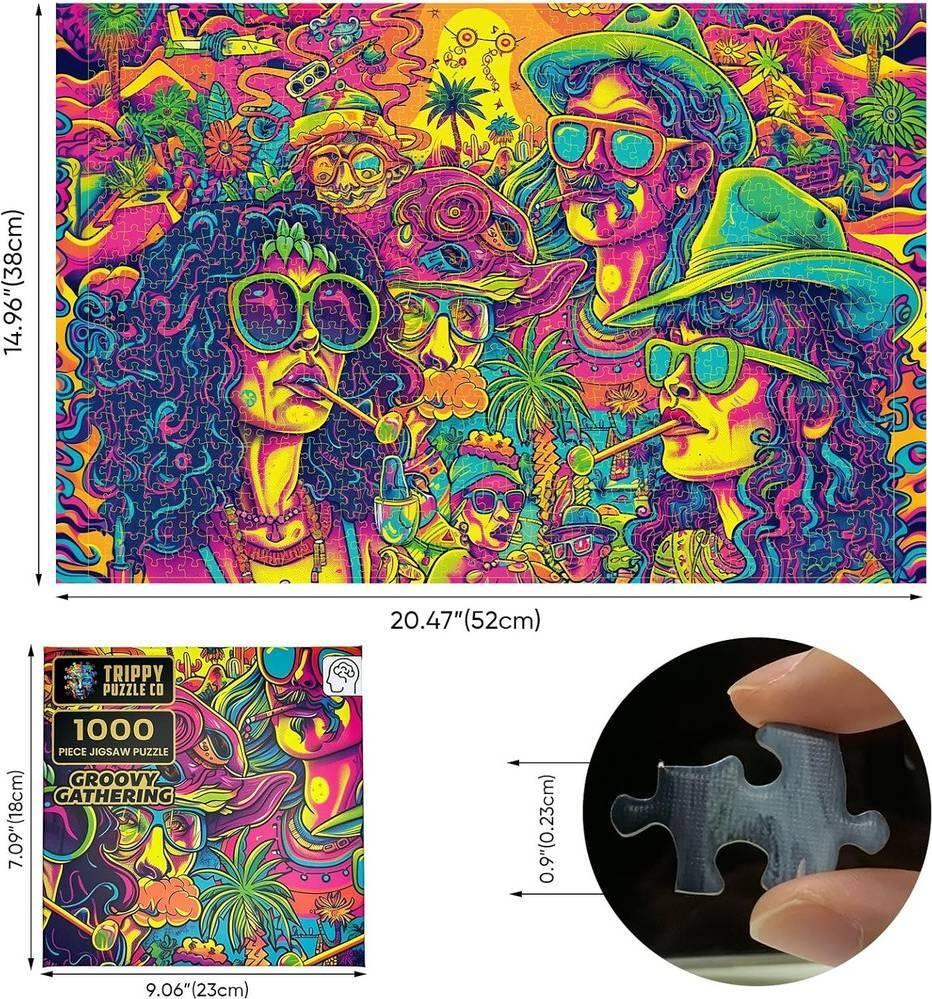 Trippy Puzzles: Groovy Gathering Puzzle (1000pc Jigsaw)