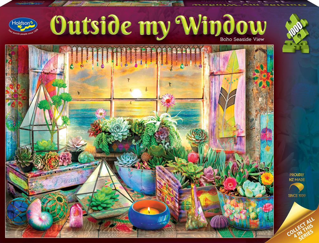 Holdson: Outside my Window - Boho Seaside View Puzzle (1000pc Jigsaw)