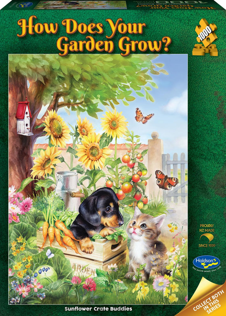 Holdson: How Does Your Garden Grow - Sunflower Crate Buddies Puzzle (1000pc Jigsaw)