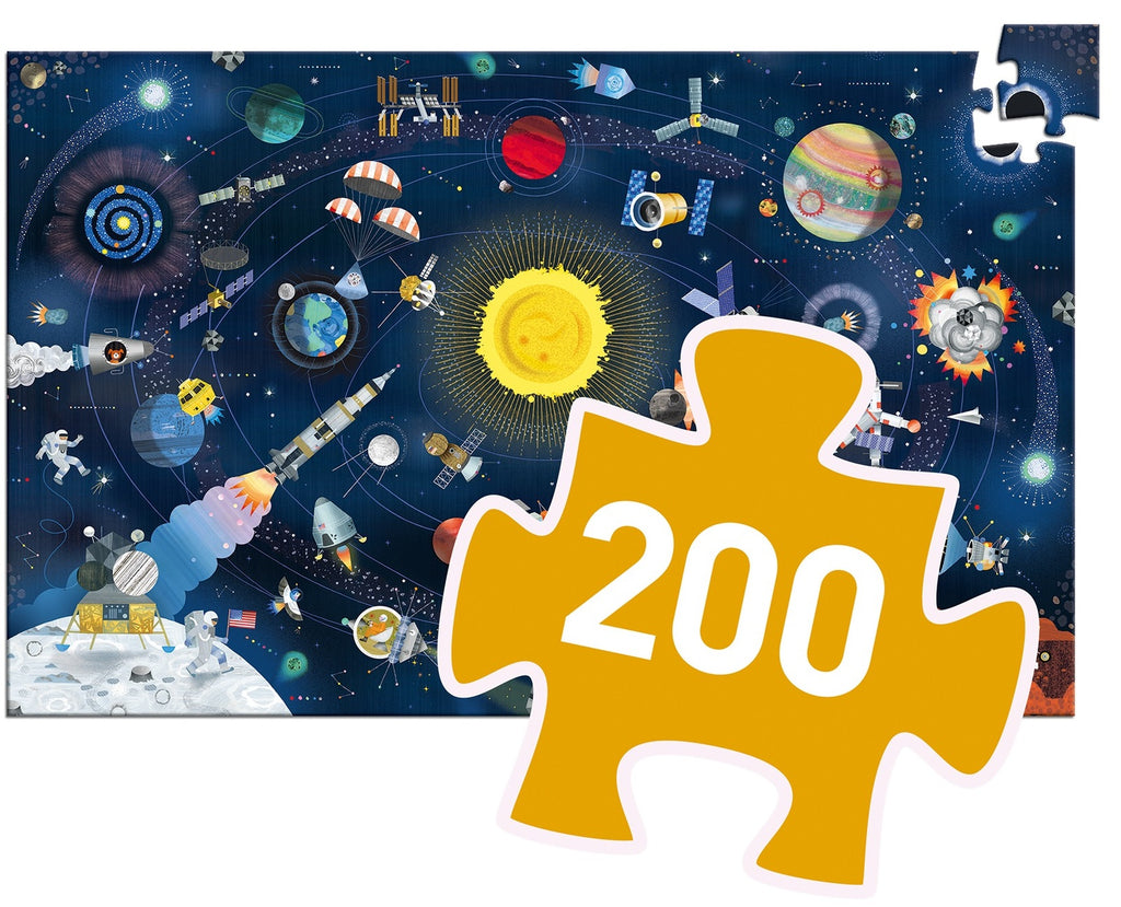 Djeco: The Space Puzzle + Booklet - 200pc
