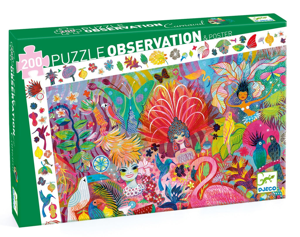 Djeco: Rio Carnaval Puzzle + Booklet - 200pc