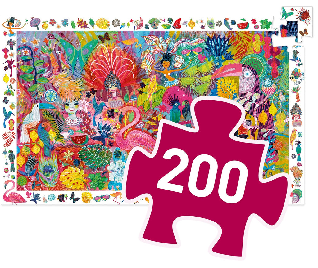 Djeco: Rio Carnaval Puzzle + Booklet - 200pc
