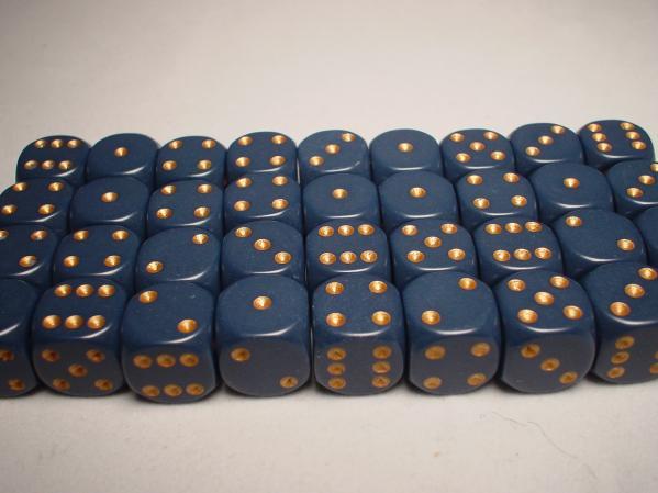 Chessex: Blue/Copper Dusty Opaque 36 Dice Set