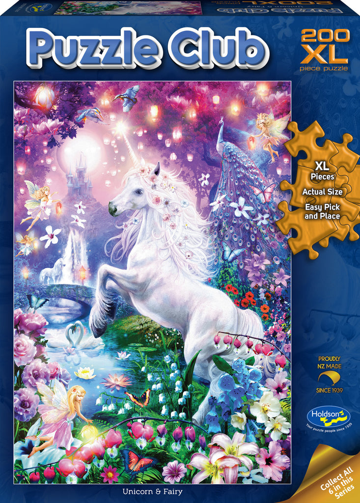 Holdson: Puzzle Club 200 XL Piece Jigsaw Puzzle - Unicorn & Fairy (200pc)