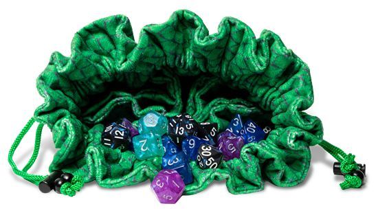 Dragon Storm: Velvet Compartment Dice Bag - Green