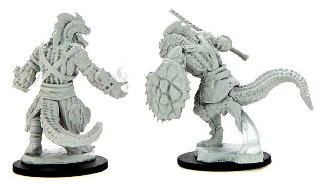 D&D Nolzur's Marvelous: Unpainted Minis - Lizardfolk Barbarian & Lizardfolk Cleric