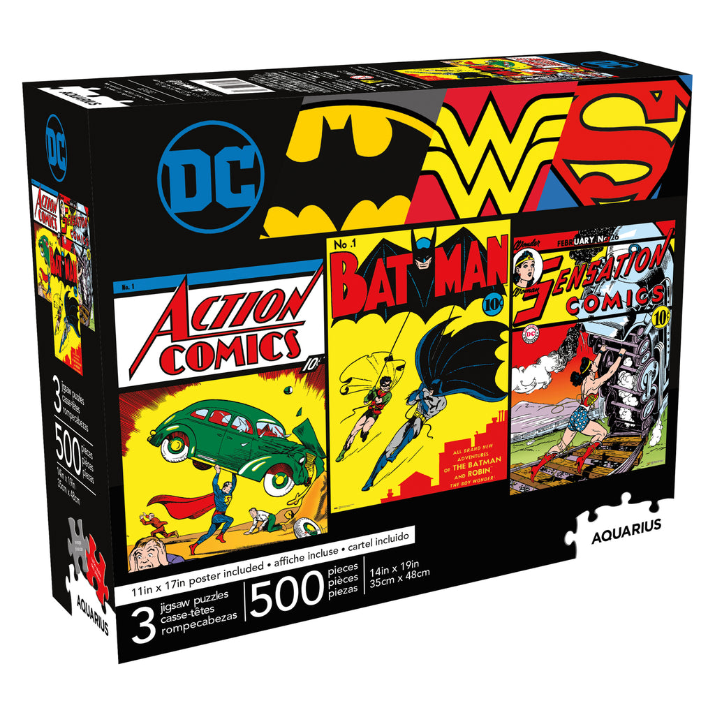 Aquarius: DC Comics - 3 Puzzle Set (3x 500pc Jigsaws)