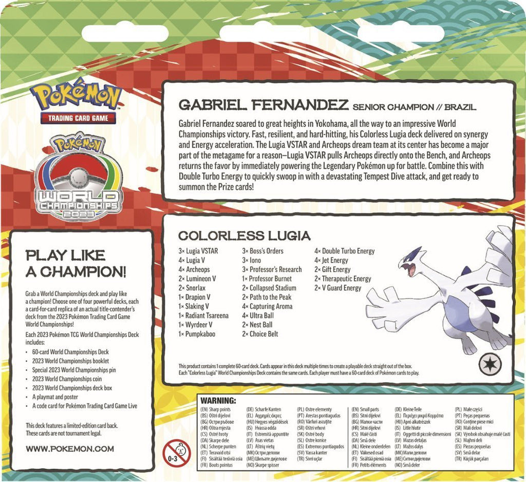 Pokemon TCG: 2023 World Championship Deck - Colourless Lugia (Gabriel Fernandez)