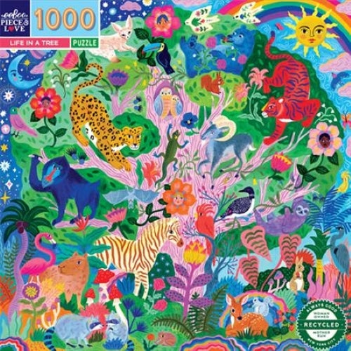 eeBoo: Life in a Tree - Square Puzzle (1000pc Jigsaw)