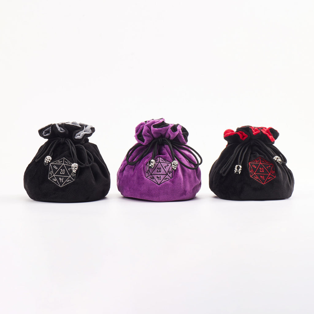 D20 Velvet Dice Bag (Red)