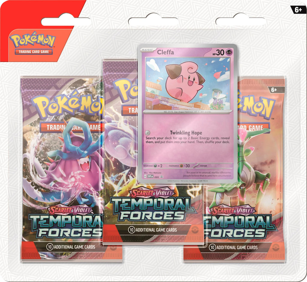 Pokemon TCG: Scarlet & Violet - Temporal Forces - Three-Booster Blister (Cleffa)