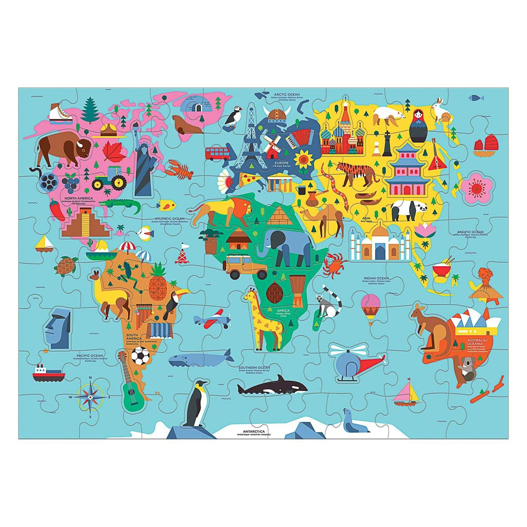 Mudpuppy: Map of the World - Search & Find Puzzle (78pc Jigsaw)