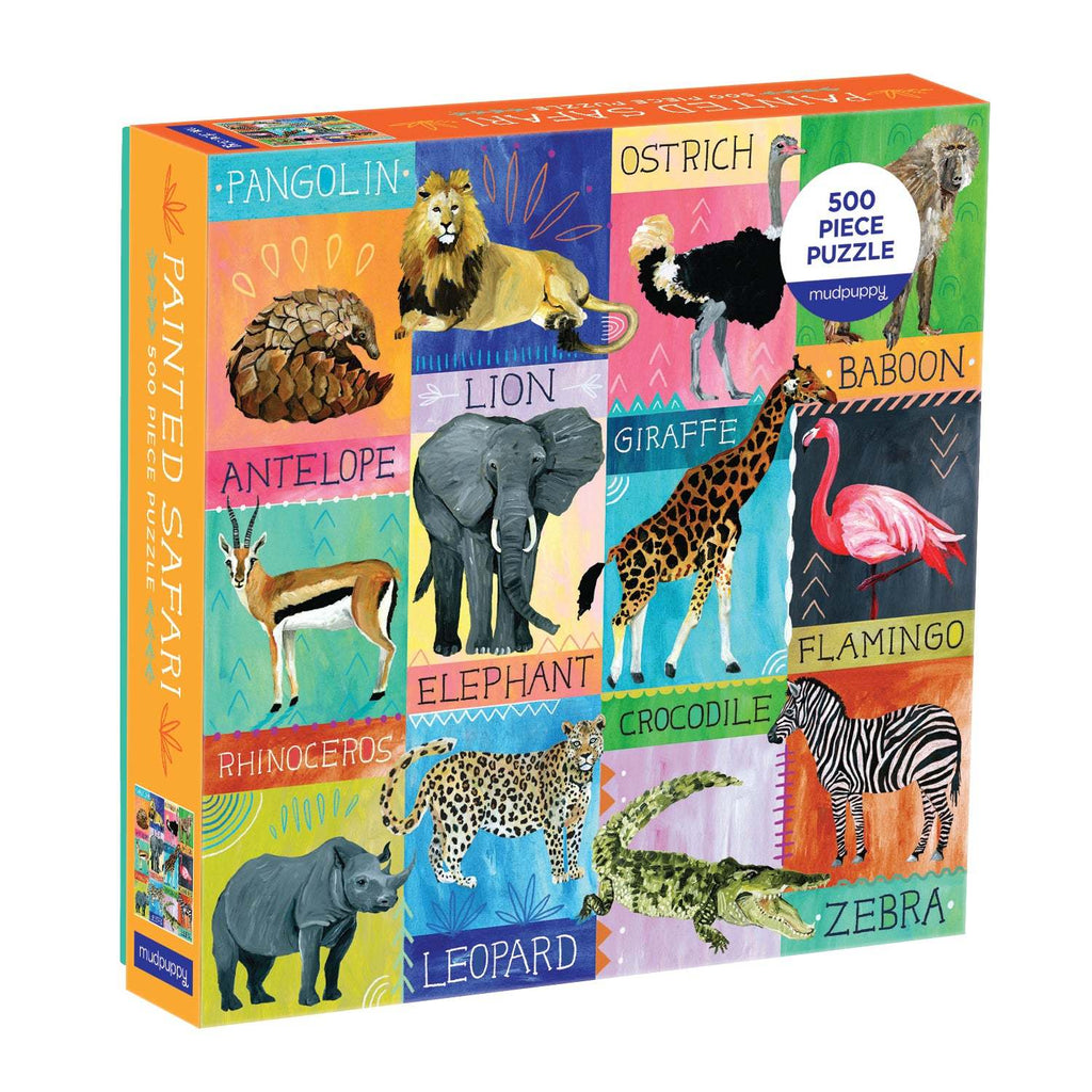 Mudpuppy: Painted Safari - Family Puzzle (500pc Jigsaw)