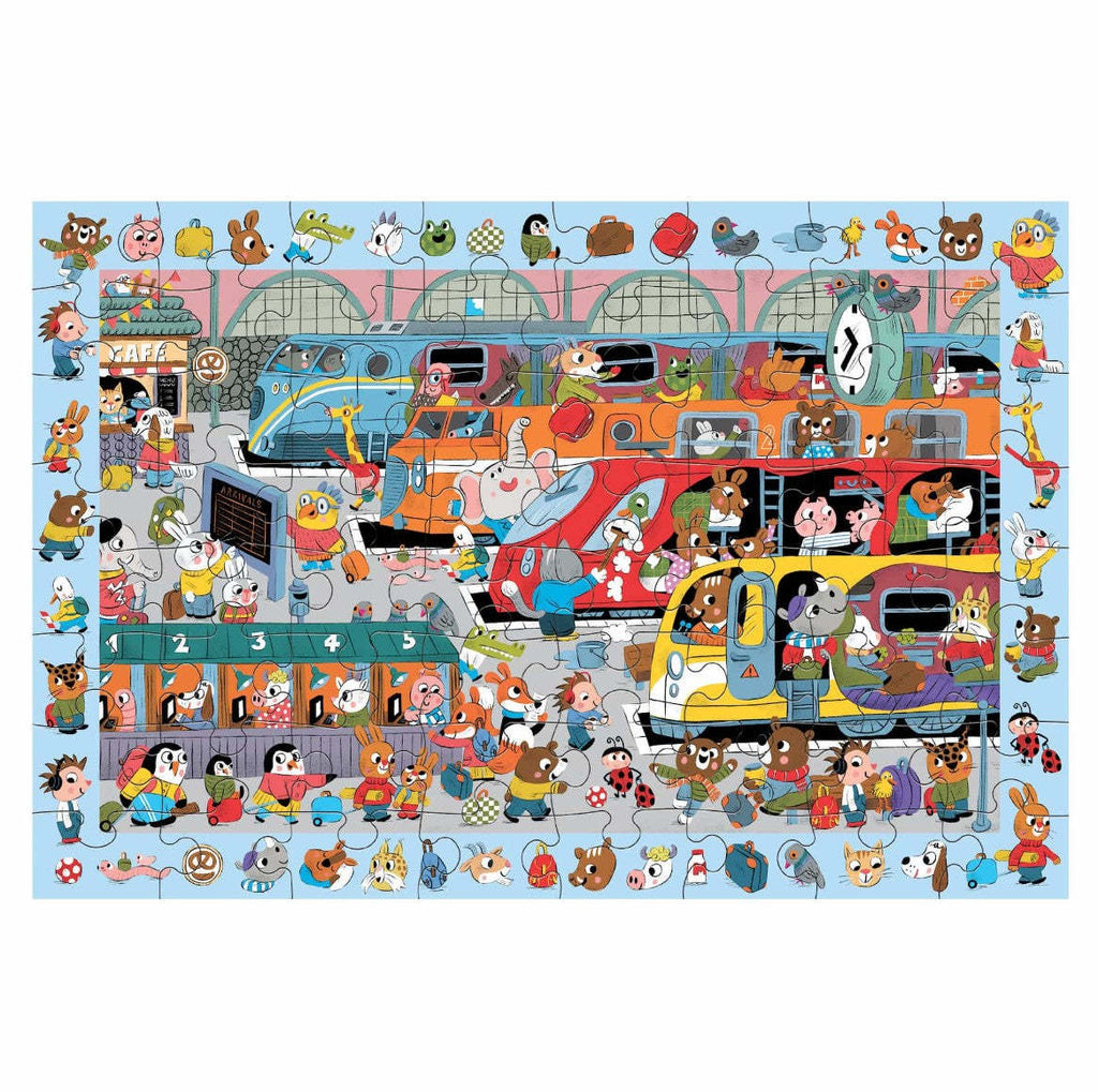 Mudpuppy: All Aboard! Train Station - Search & Find Puzzle (64pc Jigsaw)