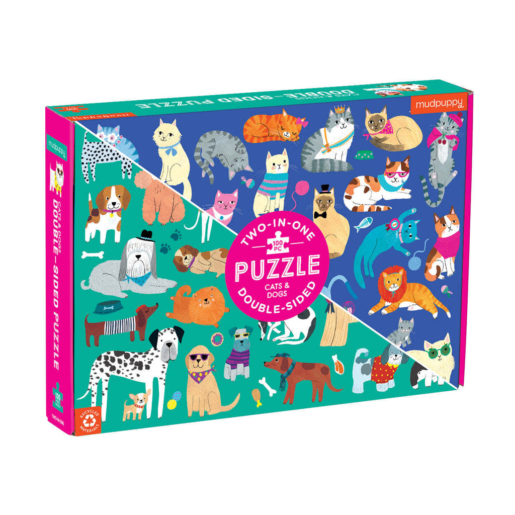 Mudpuppy: Cats & Dogs - Double-Sided Puzzle (100pc Jigsaw)