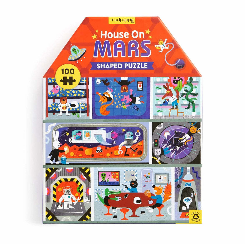 Mudpuppy: House on Mars - House-Shaped Puzzle (100pc Jigsaw)