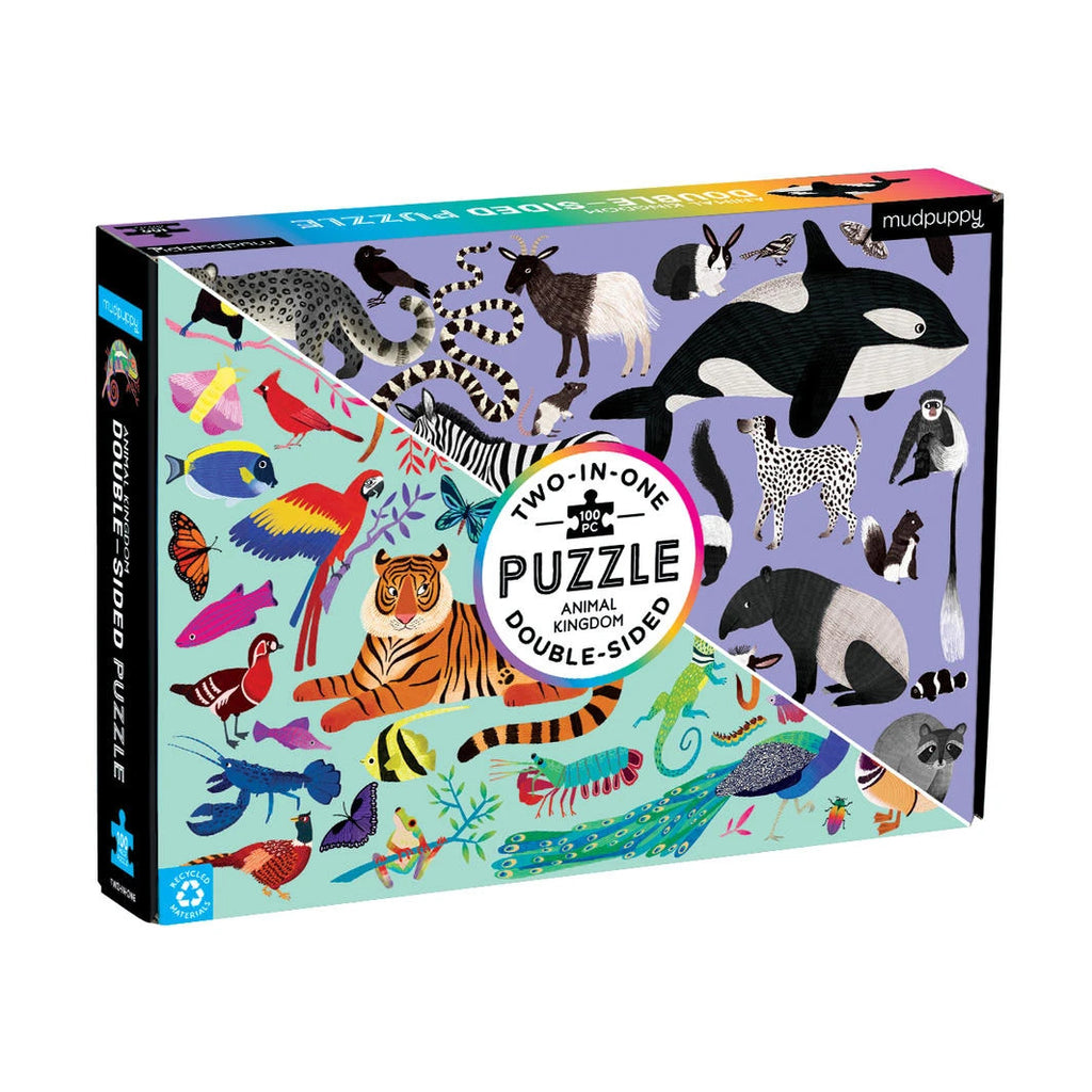 Mudpuppy: Animal Kingdom - Double-Sided Puzzle (100pc Jigsaw)