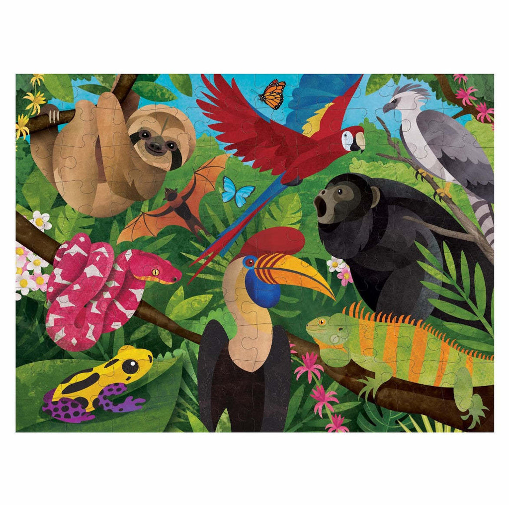 Mudpuppy: Rainforest Above & Below - Double-Sided Puzzle (100pc Jigsaw)