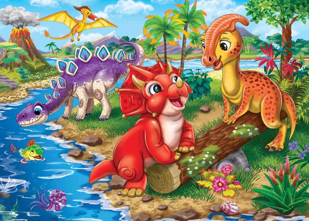 Holdson: Dinosaur Junior - Frame Tray Puzzles (4x35pc Jigsaws)