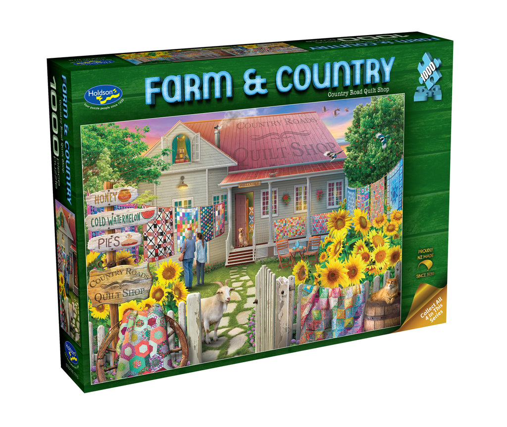 Holdson: Country Road Quilt Shop - Farm & County Puzzles (1000pc Jigsaw)