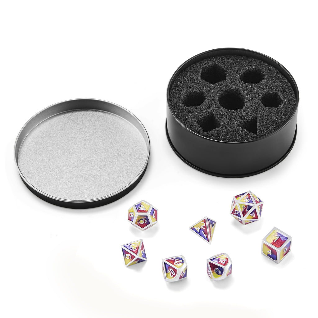 Dudley's Armoury - Tri Colour Jester Limbo Metal Dice Set