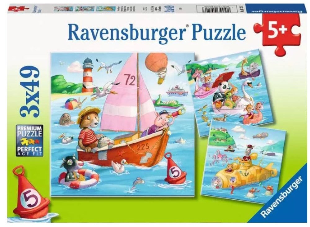 Ravensburger: Water Vehicles Puzzles (3x49pc Jigsaws)