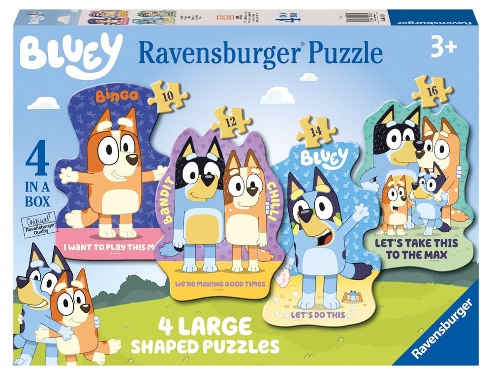 Ravensburger: Bluey - 4 Large Shaped Puzzles (10,12,14,16pc Jigsaws)