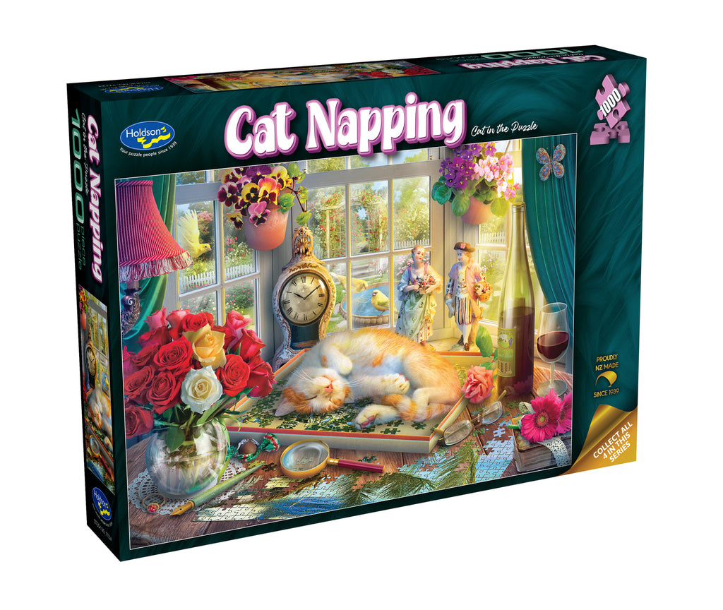 Holdson: Cat In The Puzzles - Cat Napping Puzzle (1000pc Jigsaw)