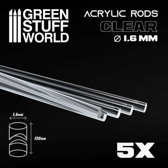 GSW: Acrylic Rods - Clear Round (5pcs, 1.6mm)