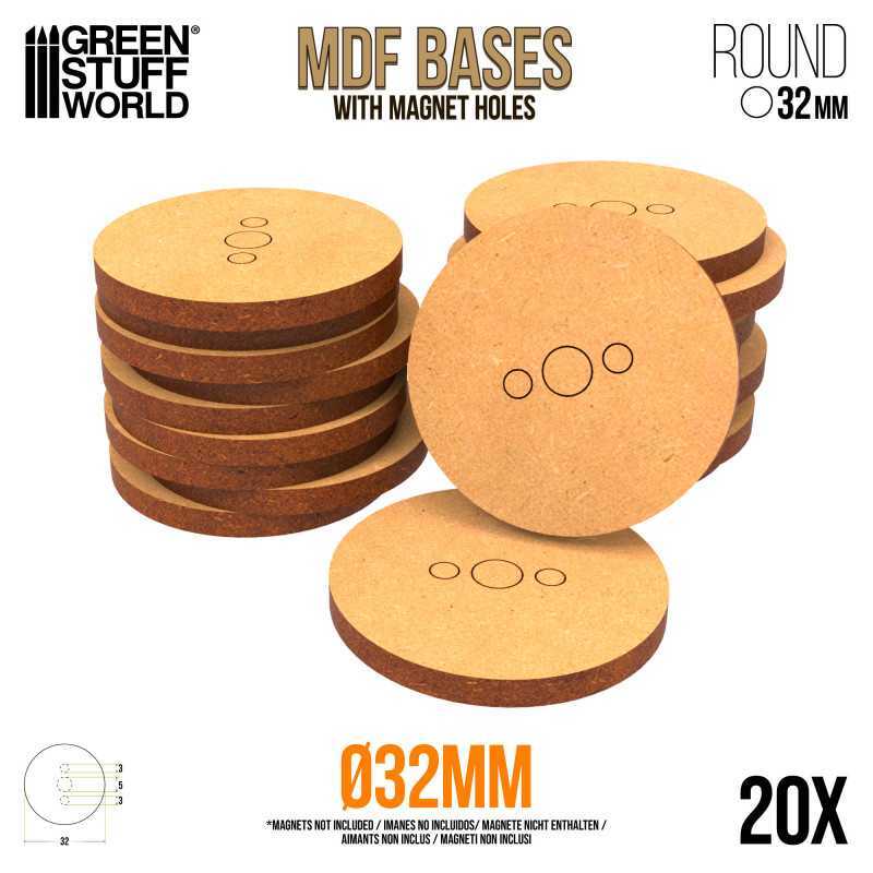 Green Stuff World: MDF Bases - Round (20pcs, 32mm)