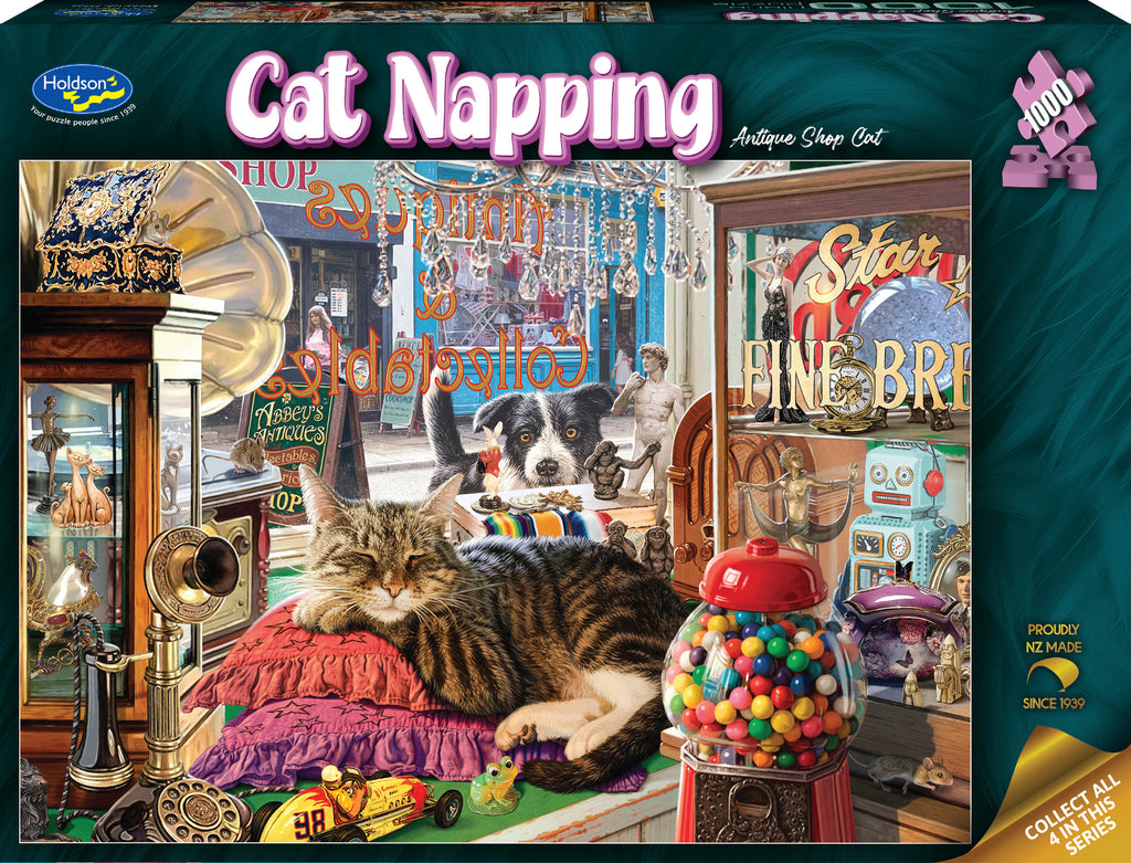 Holdson: Antique Shop Cat - Cat Napping Puzzle (1000pc Jigsaw)