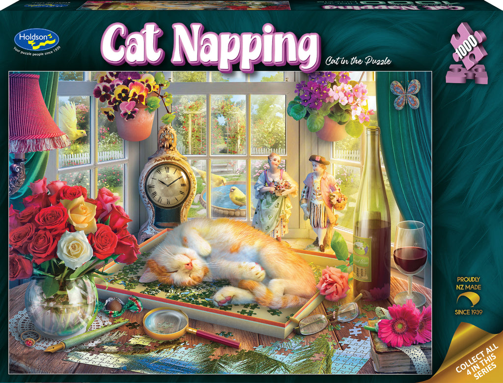 Holdson: Cat In The Puzzles - Cat Napping Puzzle (1000pc Jigsaw)